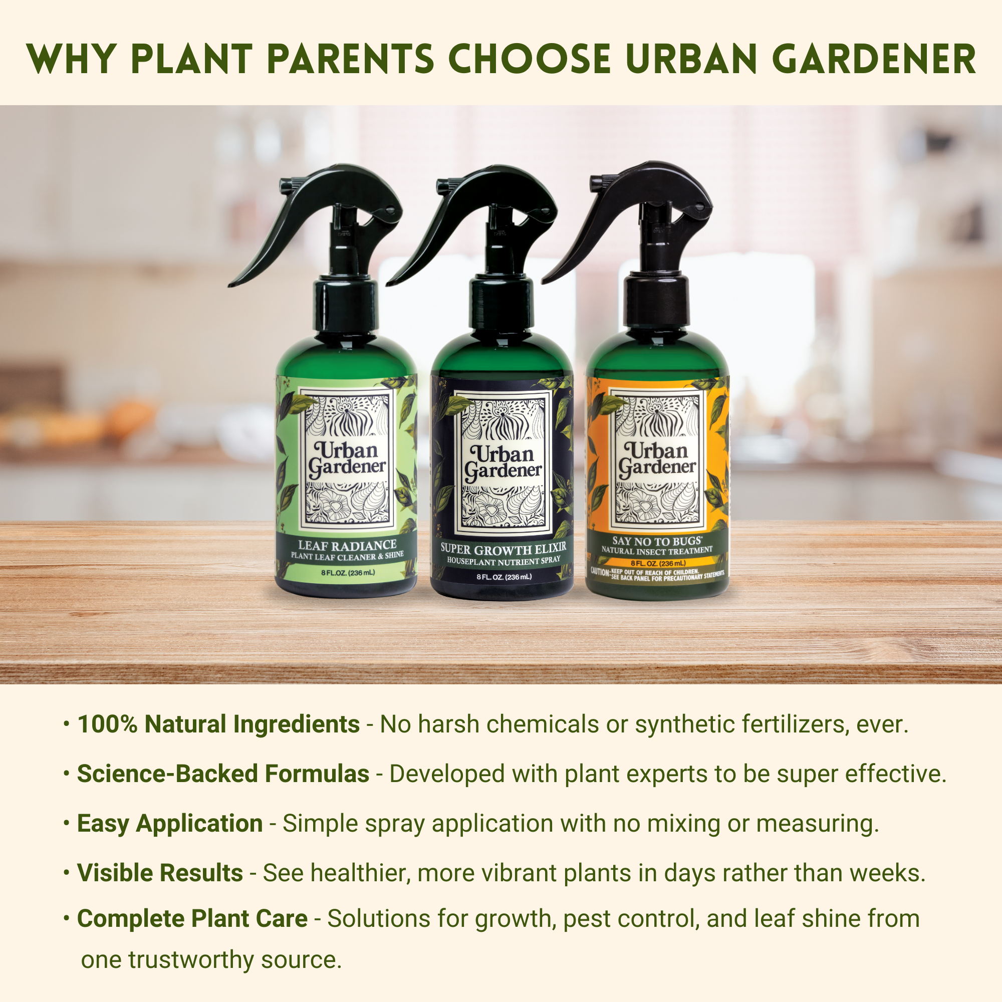 Wholesale Partner: Urban Gardener - Leaf Radiance 32oz Refill Bottle