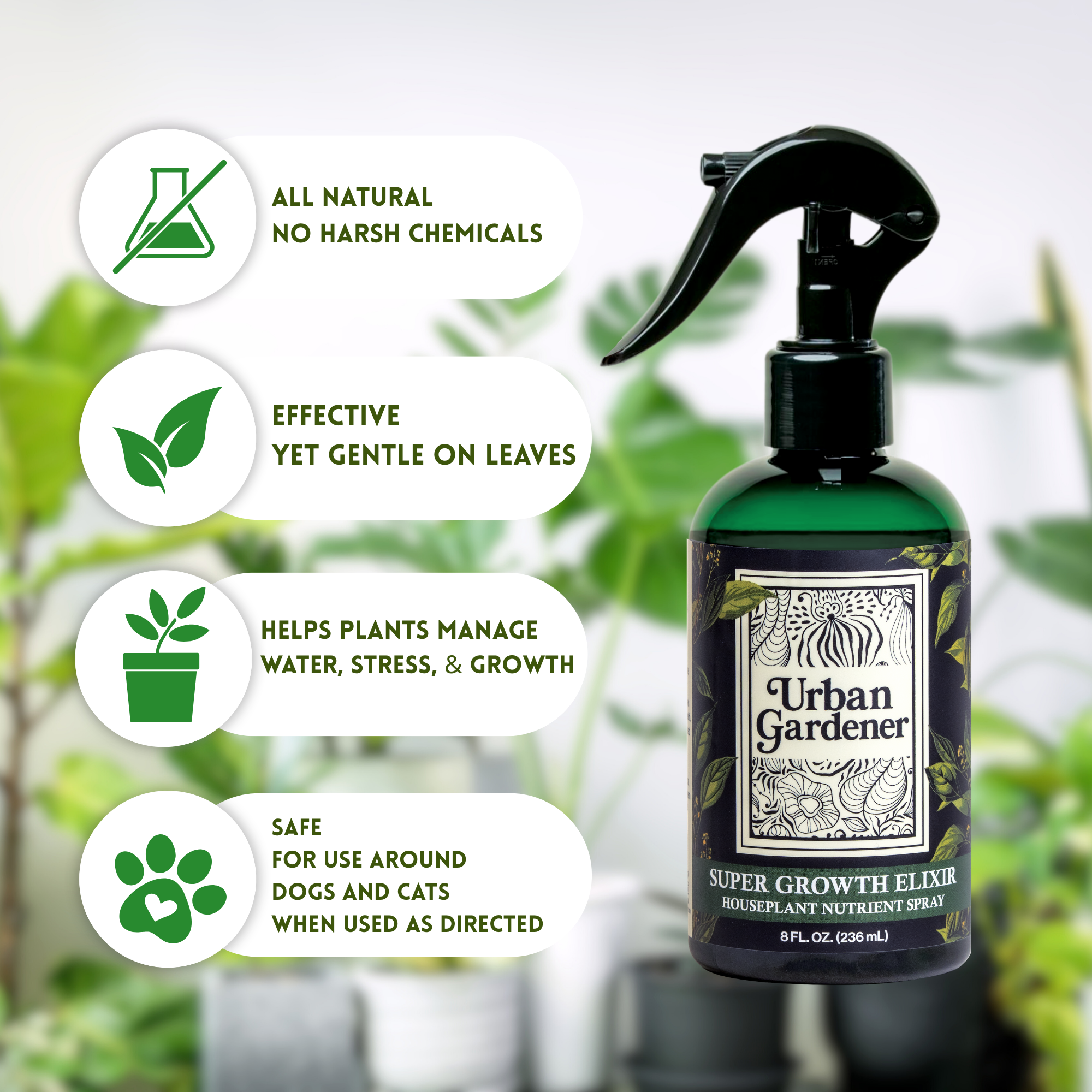Wholesale Partner: Urban Gardener - UG 3 Pack Kit - Super Growth Elixir, Say No To Bugs, Leaf Radiance