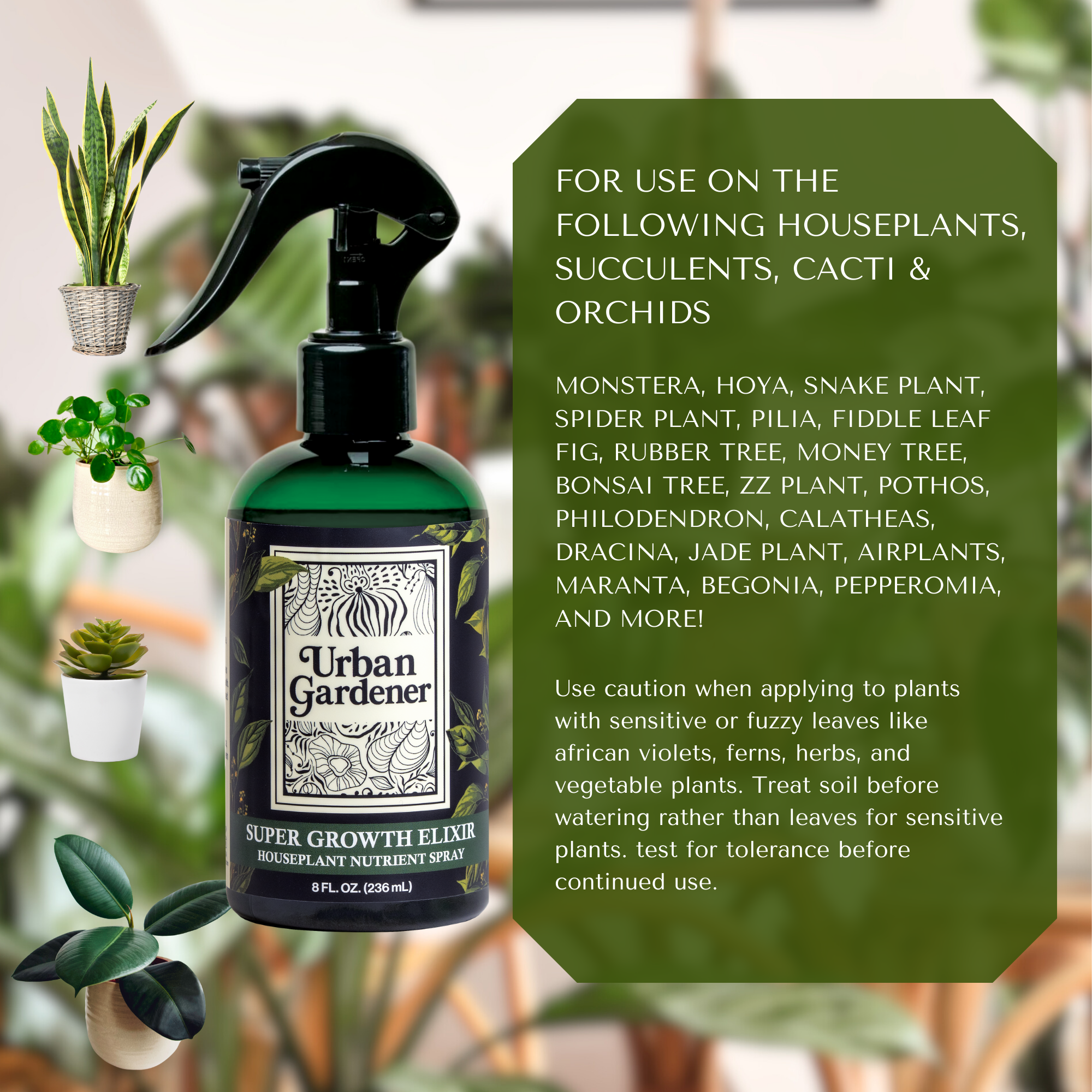 Wholesale Partner: Urban Gardener - UG 3 Pack Kit - Super Growth Elixir, Say No To Bugs, Leaf Radiance