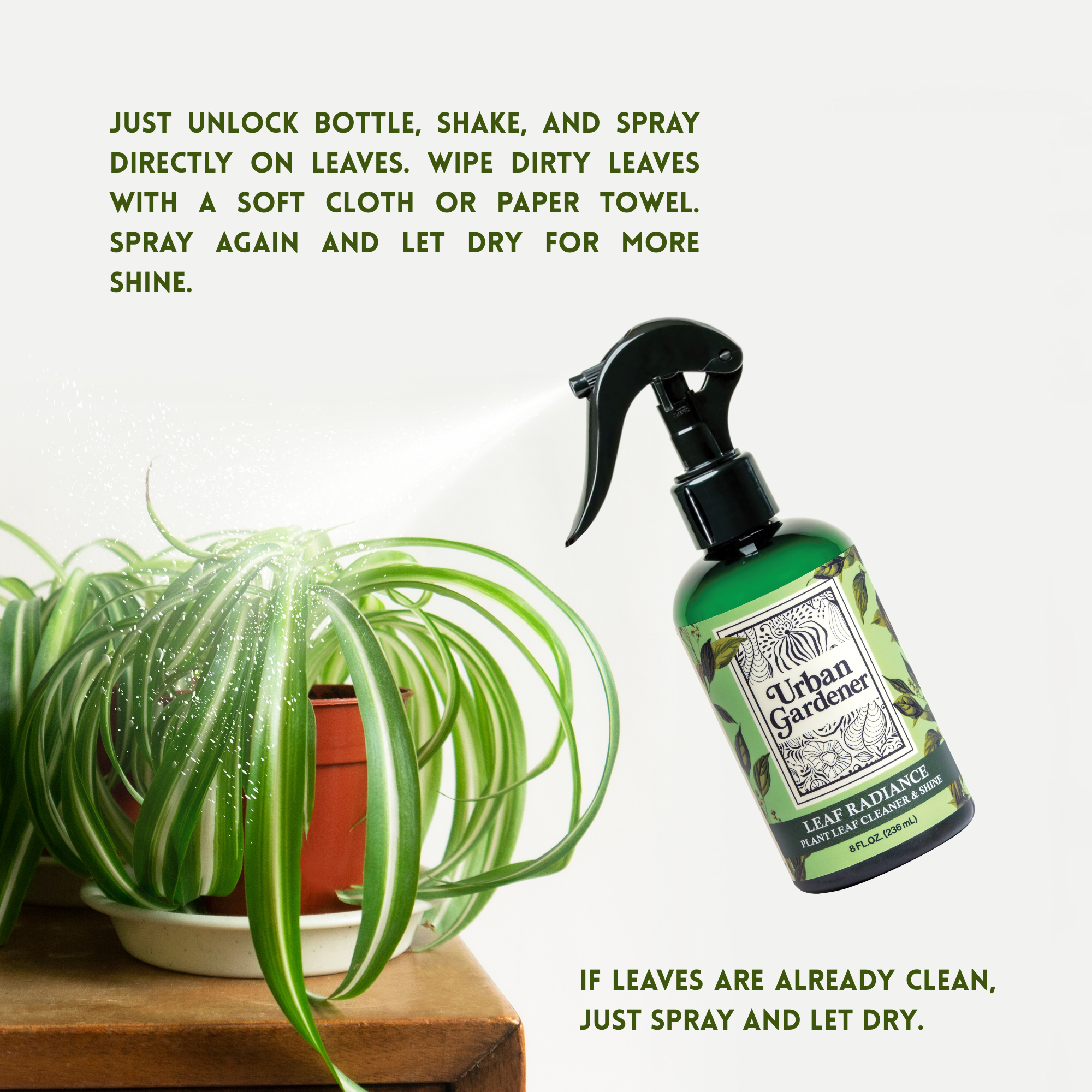 Wholesale Partner: Urban Gardener - Leaf Radiance - Cleaner, Conditioner, Shine