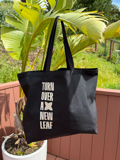 GOHA Turn Over a New Leaf Tote Bag  - Black