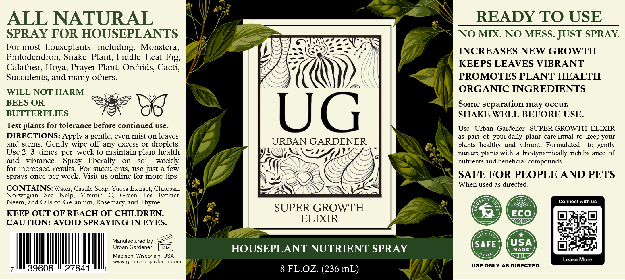Wholesale Partner: Urban Gardener - Super Growth Elixir - Total Plant Health Spray