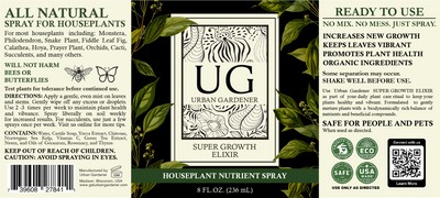 Wholesale Partner: Urban Gardener - Super Growth Elixir - Total Plant Health Spray