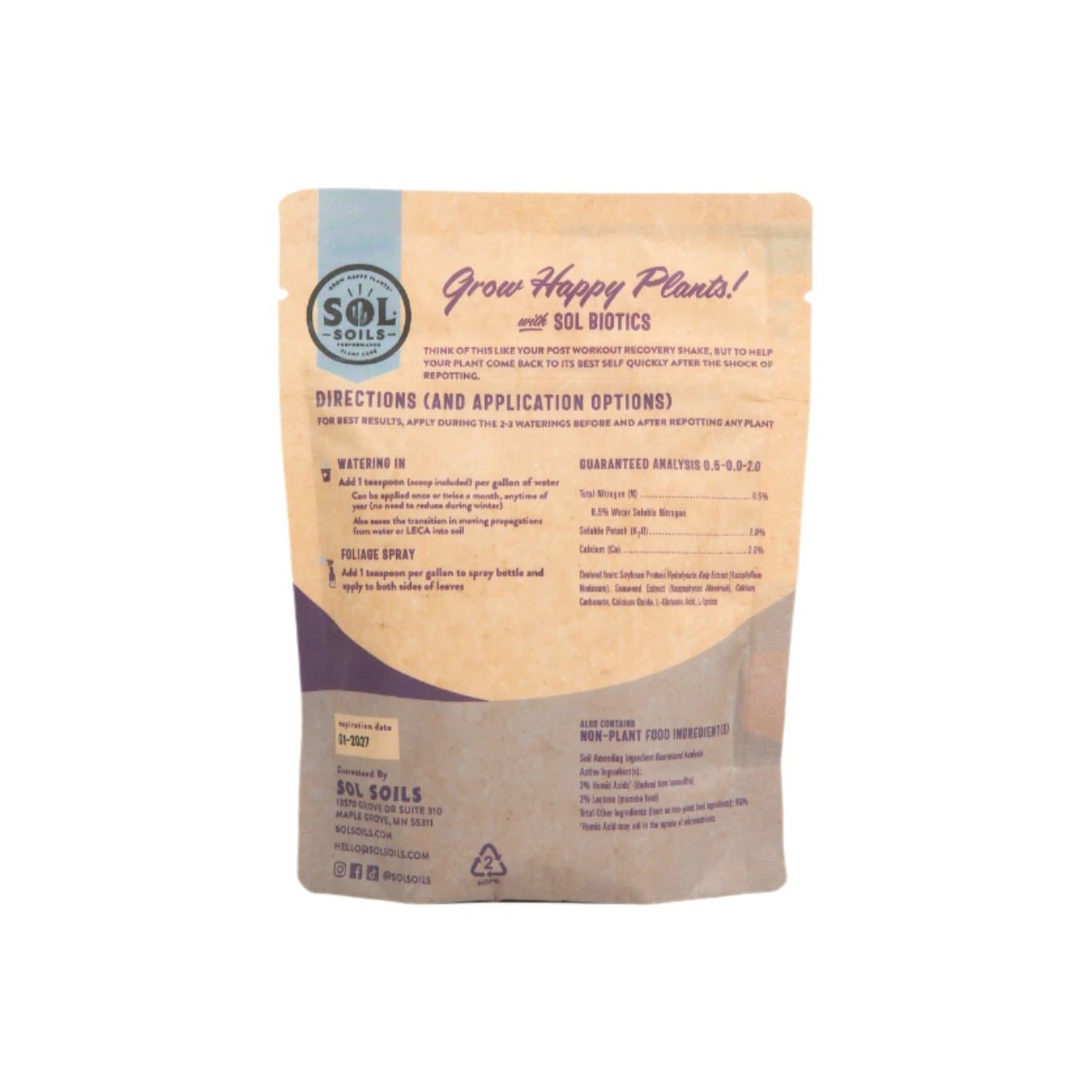 Wholesale Partner: Sol Soil - Sol Biotics - Repot Recovery